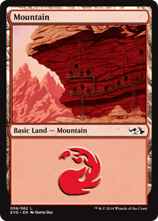 Mountain 4 (Duel Decks Anthology: Elves vs Goblins) Near Mint - Nick Nack's Full Frontal Attack