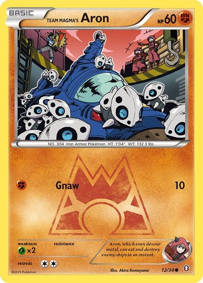 Team Magma's Aron (Double Crisis) Near Mint Reverse Holofoil