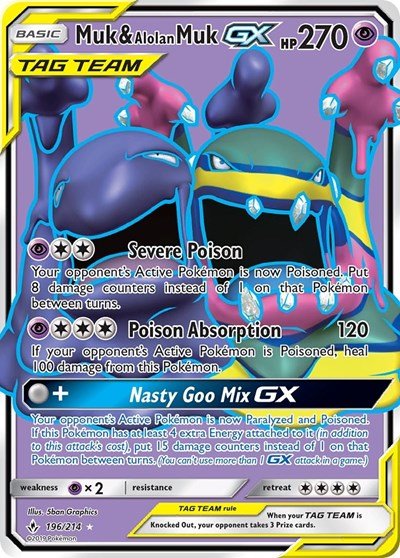 Muk & Alolan Muk GX (196) (Full Art) (SM - Unbroken Bonds) Near Mint Holofoil - Nick Nack's Full Frontal Attack