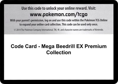Code Card - Mega Beedrill EX Premium Collection (XY - Evolutions) Near Mint