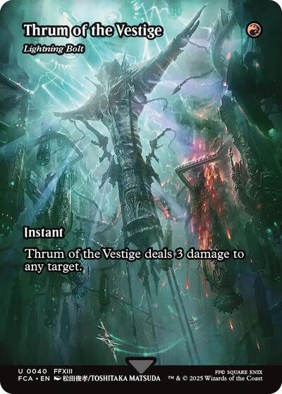Thrum of the Vestige - Lightning Bolt (Showcase) (Universes Beyond: FINAL FANTASY: Through the Ages) Near Mint - Nick Nack's Full Frontal Attack