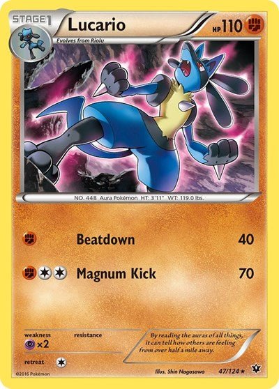 Lucario (47) (XY - Fates Collide) Heavy Play - Nick Nack's Full Frontal Attack