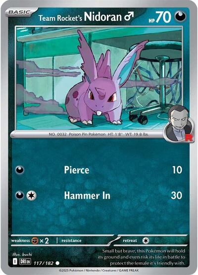 Team Rocket's Nidoran M (SV10: Destined Rivals) Near Mint - Nick Nack's Full Frontal Attack