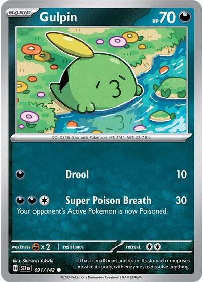 Gulpin - 091 (SV07: Stellar Crown) Near Mint - Nick Nack's Full Frontal Attack