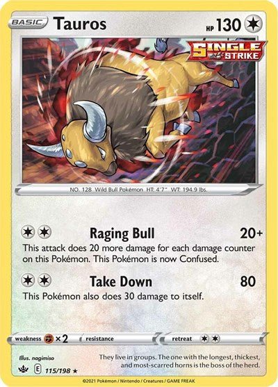 Tauros (SWSH06: Chilling Reign) Near Mint Holofoil - Nick Nack's Full Frontal Attack