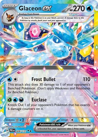Glaceon ex - 026 (SV: Prismatic Evolutions) Near Mint Holofoil