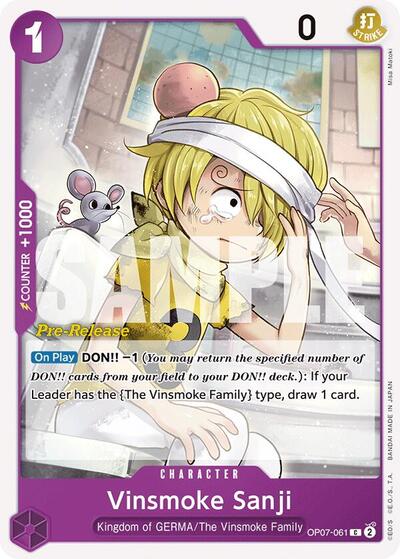 Vinsmoke Sanji (500 Years in the Future Pre - Release Cards) Near Mint - Nick Nack's Full Frontal Attack