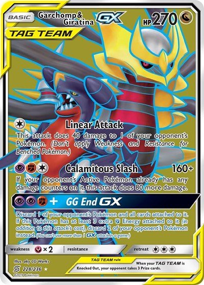 Garchomp & Giratina GX (Full Art) (SM - Unified Minds) Near Mint Holofoil - Nick Nack's Full Frontal Attack