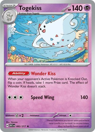 Togekiss - 082 (ME: Ascended Heroes) Near Mint Holofoil - Nick Nack's Full Frontal Attack