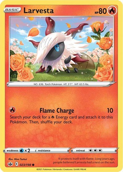 Larvesta (SWSH06: Chilling Reign) Light Play - Nick Nack's Full Frontal Attack