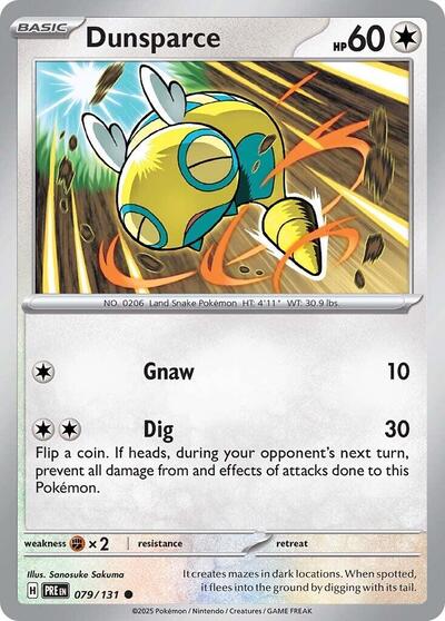 Dunsparce (SV: Prismatic Evolutions) Near Mint - Nick Nack's Full Frontal Attack