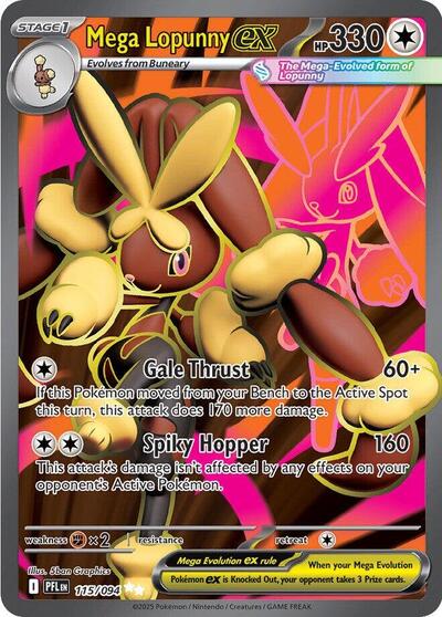 Mega Lopunny ex - 115 (ME02: Phantasmal Flames) Near Mint Holofoil