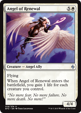 Angel of Renewal (Battle for Zendikar) Near Mint - Nick Nack's Full Frontal Attack