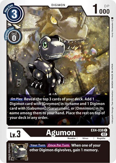 Agumon EX4 - 038 (Alternative Being Booster) Near Mint - Nick Nack's Full Frontal Attack