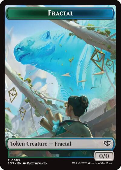 Fractal (0005) / Pest (0009) Double - Sided Token (Secrets of Strixhaven) Near Mint - Nick Nack's Full Frontal Attack