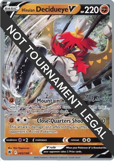 Hisuian Decidueye V - 2022 (Ondrej Skubal) (World Championship Decks) Near Mint - Nick Nack's Full Frontal Attack