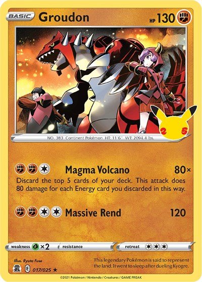 Groudon (Celebrations) Near Mint Holofoil - Nick Nack's Full Frontal Attack