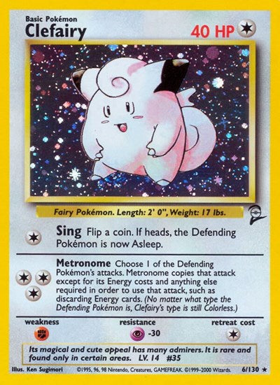 Clefairy (Base Set 2) Medium Play Holofoil