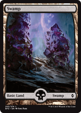 Swamp (263) (Full Art) (Battle for Zendikar) Near Mint - Nick Nack's Full Frontal Attack