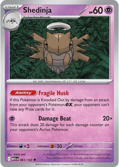 Shedinja - 061 (ME01: Mega Evolution) Near Mint Reverse Holofoil - Nick Nack's Full Frontal Attack