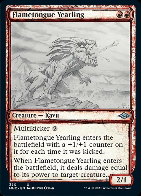 Flametongue Yearling (Showcase) (Modern Horizons 2) Near Mint - Nick Nack's Full Frontal Attack