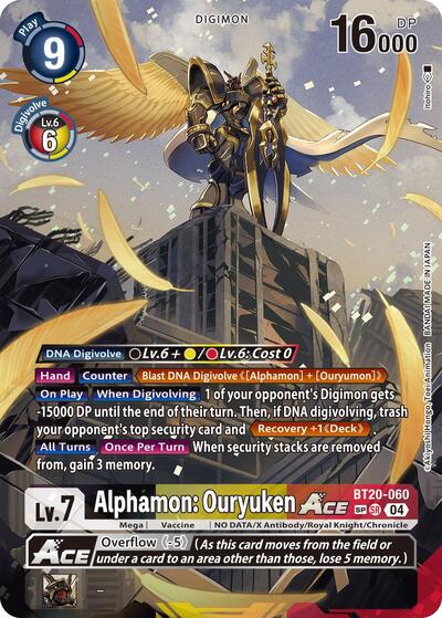 Alphamon: Ouryuken ACE (Textured) (Release Special Booster 2.5) Medium Play Foil
