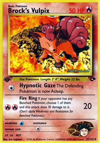 Brock's Vulpix (Gym Challenge) Light Play 1st Edition