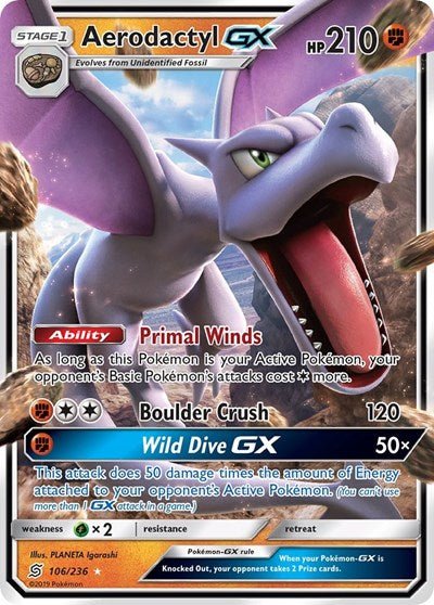 Aerodactyl GX (SM - Unified Minds) Near Mint Holofoil - Nick Nack's Full Frontal Attack
