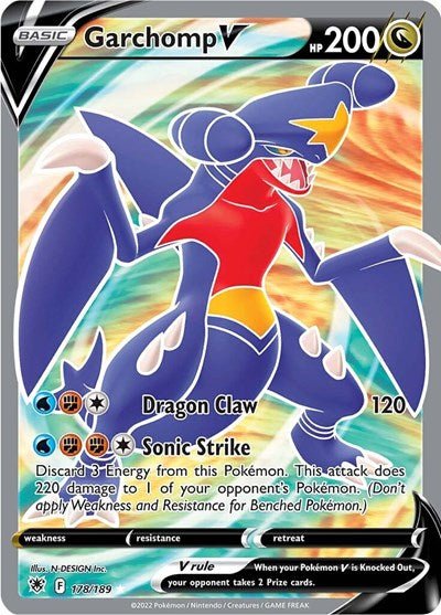Garchomp V (Full Art) (SWSH10: Astral Radiance) Near Mint Holofoil - Nick Nack's Full Frontal Attack