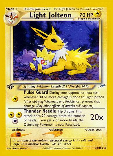 Light Jolteon (Neo Destiny) Light Play 1st Edition