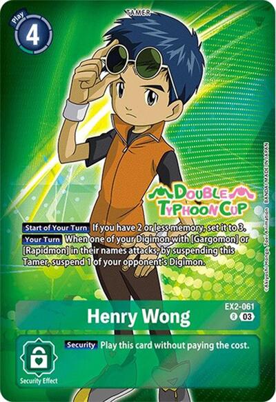 Henry Wong (Reprint) (Starter Deck 17: Double Typhoon Advanced Deck Set Pre - Release Cards) Near Mint Foil - Nick Nack's Full Frontal Attack