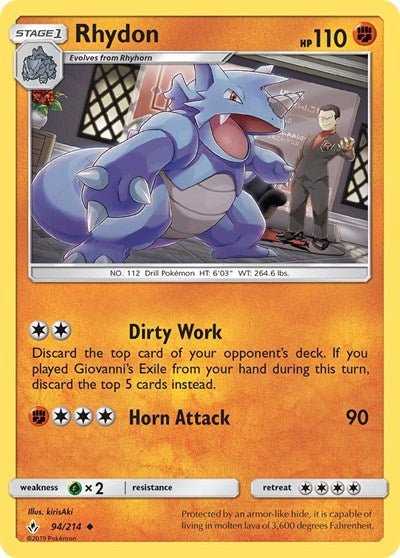 Rhydon (SM - Unbroken Bonds) Near Mint - Nick Nack's Full Frontal Attack