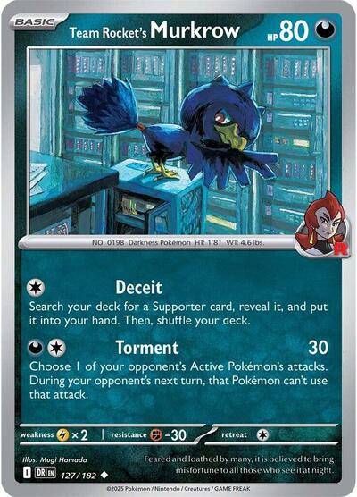 Team Rocket's Murkrow - 127 (SV10: Destined Rivals) Near Mint - Nick Nack's Full Frontal Attack