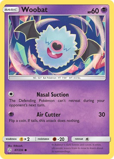 Woobat (SM - Cosmic Eclipse) Near Mint - Nick Nack's Full Frontal Attack