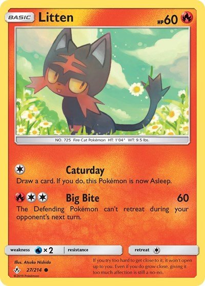 Litten (27) (SM - Unbroken Bonds) Near Mint - Nick Nack's Full Frontal Attack