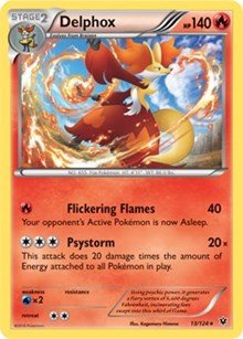 Delphox - 13/124 (XY Fates Collide) (Deck Exclusives) Medium Play - Nick Nack's Full Frontal Attack