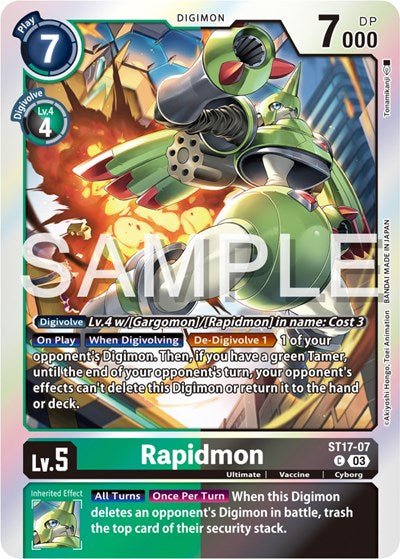 Rapidmon ST17 - 07 (Starter Deck 17: Double Typhoon Advanced Deck Set) Near Mint Foil - Nick Nack's Full Frontal Attack