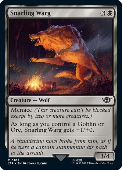 Snarling Warg (Universes Beyond: The Lord of the Rings: Tales of Middle-earth) Near Mint - Nick Nack's Full Frontal Attack