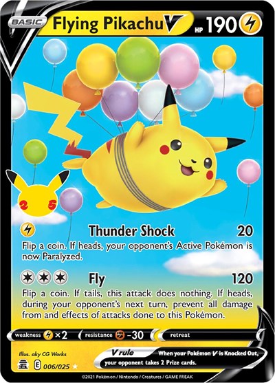 Flying Pikachu V (Celebrations) Light Play Holofoil