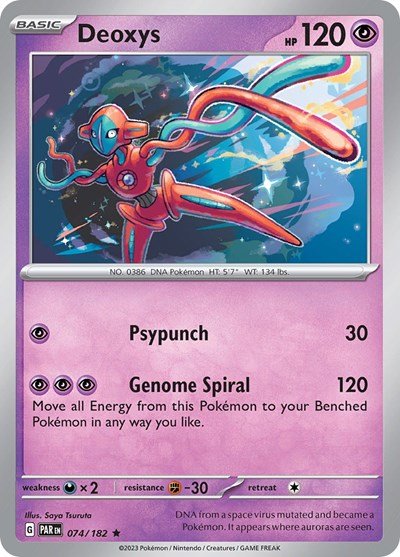 Deoxys (Scarlet and Violet: Paradox Rift) Near Mint Holofoil - Nick Nack's Full Frontal Attack