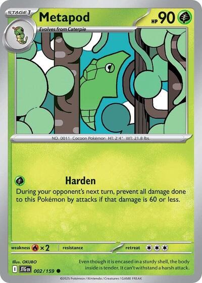 Metapod (SV09: Journey Together) Near Mint Reverse Holofoil - Nick Nack's Full Frontal Attack