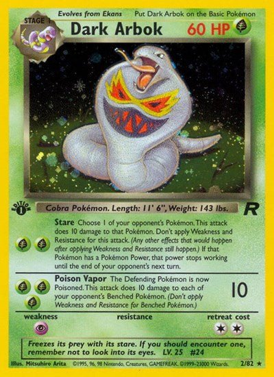Dark Arbok (2) (Team Rocket) Damaged / Poor Holofoil Unlimited - Nick Nack's Full Frontal Attack