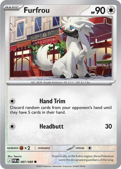 Furfrou (ME03: Perfect Order) Near Mint Reverse Holofoil - Nick Nack's Full Frontal Attack