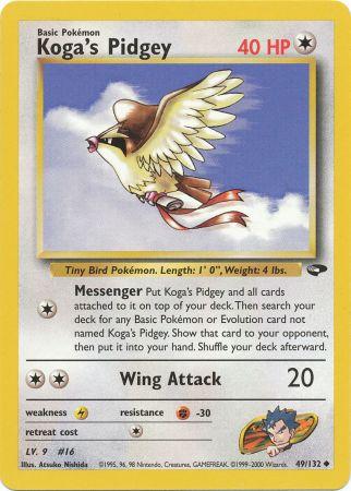 Koga's Pidgey (Gym Challenge) Light Play 1st Edition