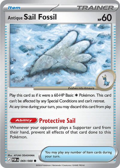 Antique Sail Fossil (ME03: Perfect Order) Near Mint - Nick Nack's Full Frontal Attack