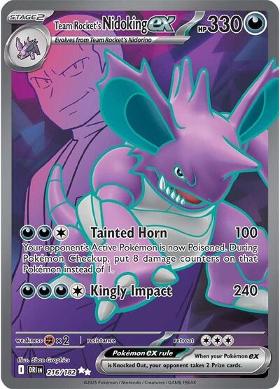 Team Rocket's Nidoking ex - 216 (SV10: Destined Rivals) Near Mint Holofoil