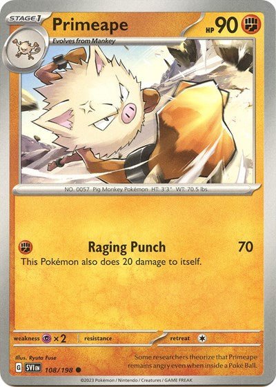 Primeape (Scarlet and Violet: Base Set) Near Mint - Nick Nack's Full Frontal Attack