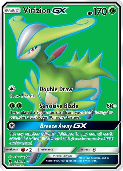Virizion GX (Full Art) (SM - Lost Thunder) Near Mint Holofoil - Nick Nack's Full Frontal Attack