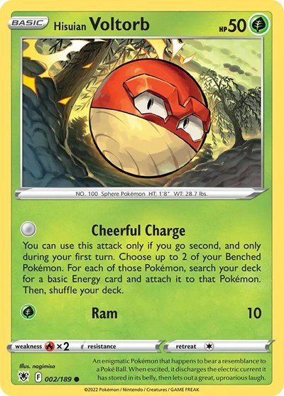 Hisuian Voltorb - 002/189 (Cosmos Holo) (Deck Exclusives) Near Mint Holofoil - Nick Nack's Full Frontal Attack