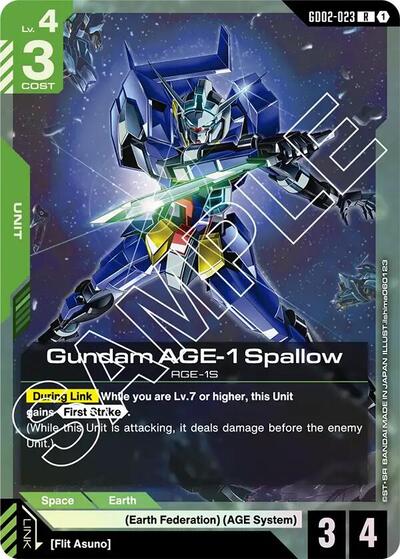 Gundam AGE - 1 Spallow (Dual Impact) Near Mint Holofoil - Nick Nack's Full Frontal Attack